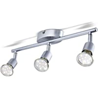 B.K.Licht - Lámpara de techo con 3 Focos LED GU10- focos ajustables y giratorios para interiores- de luz blanca cálida…